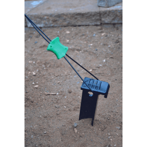 anchor stakes with poly line in dirt and poly line tensioner