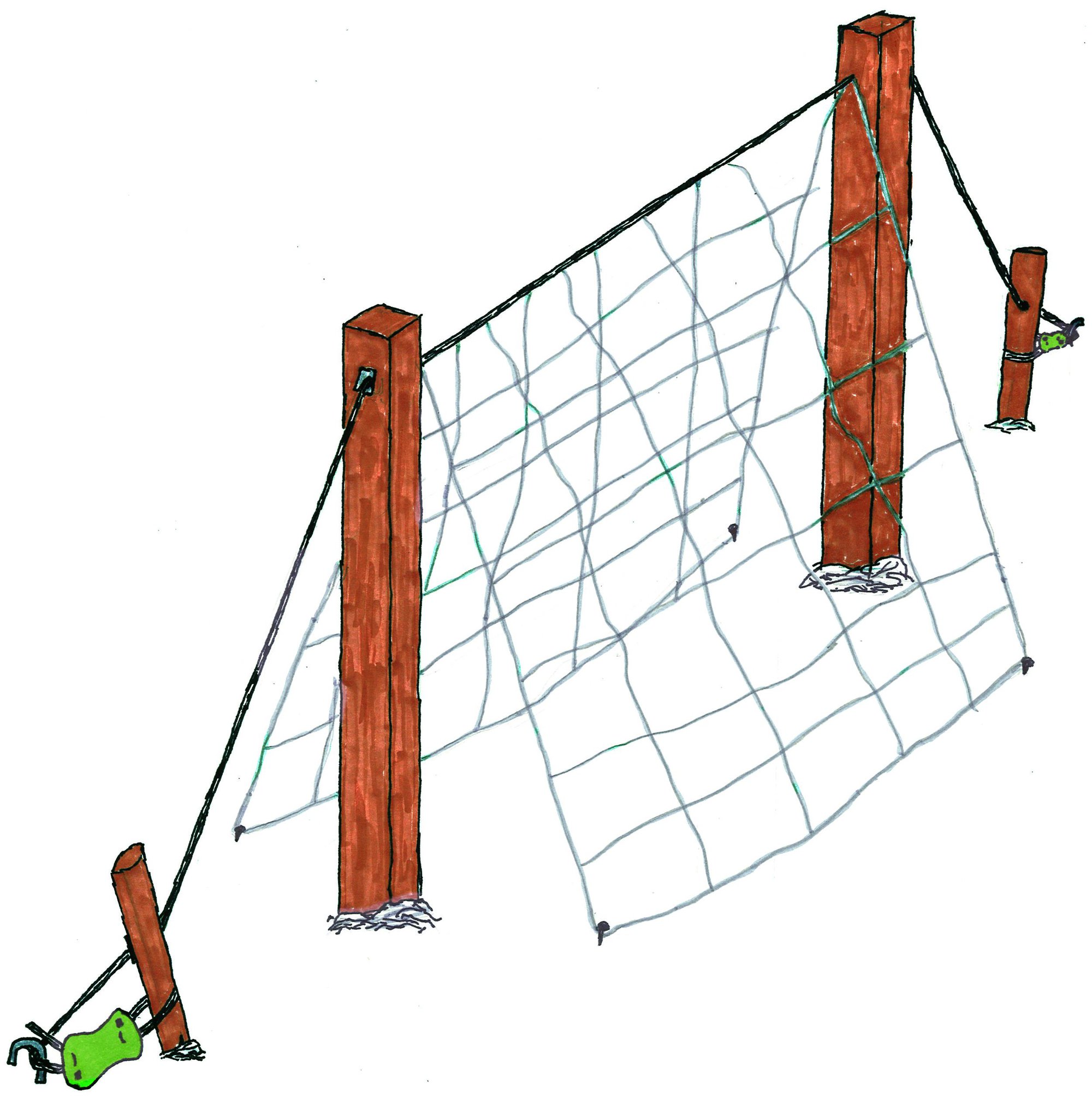 Poly Line and poly line Tensioners A-frame trellis system