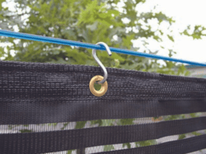 S Hooks hanging grommet shade cloth on cord poly line agro line