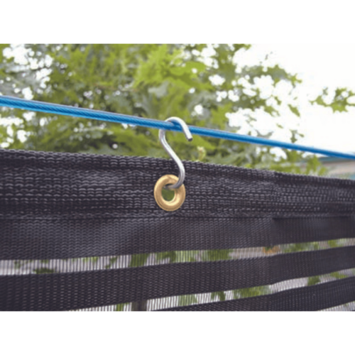 S Hooks hanging grommet shade cloth on cord poly line agro line