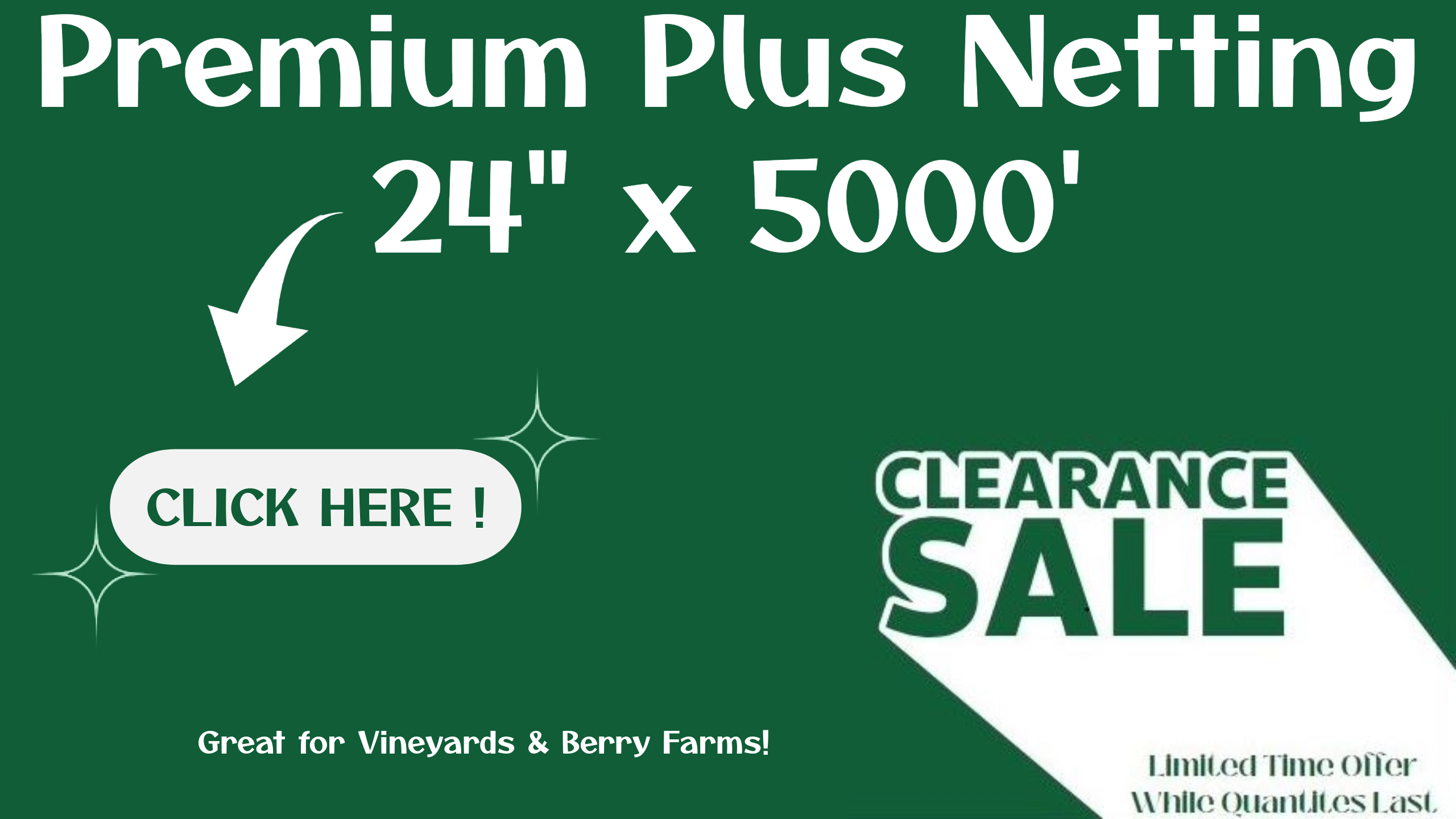 Premium Plus Netting - Clearance Banner